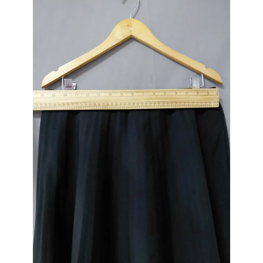 NWT Talbots Rayon Blend Black A-Line Midi Skirt Women Size 12P